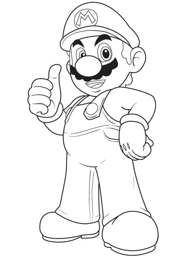 dibujo mario genial imprimir y colorear