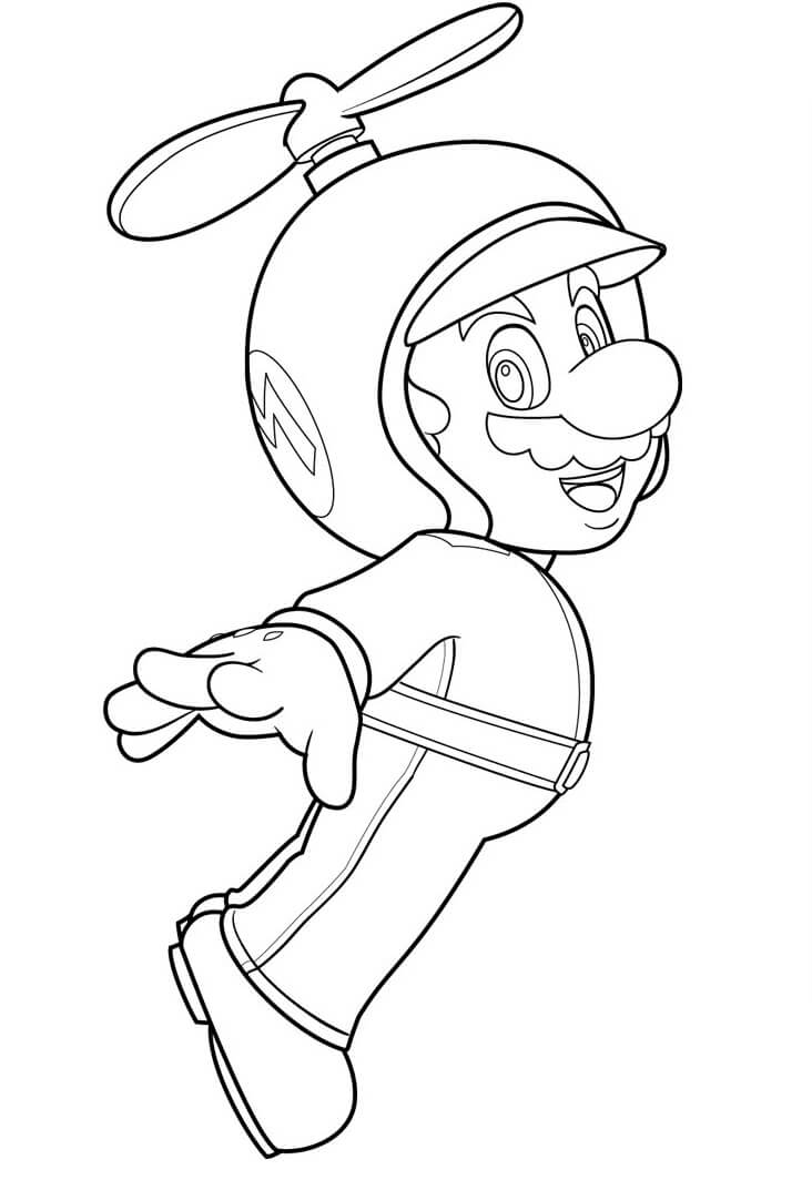dibujo mario helice imprimir y colorear