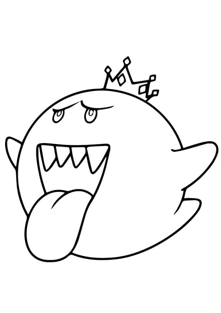 dibujo mario kart rey boo imprimir y colorear