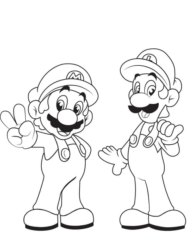 dibujo mario luigi imprimir y colorear