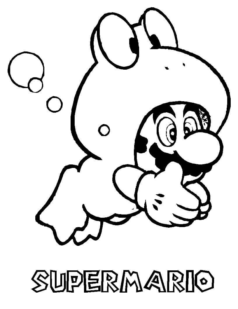 dibujo mario rana imprimir y colorear