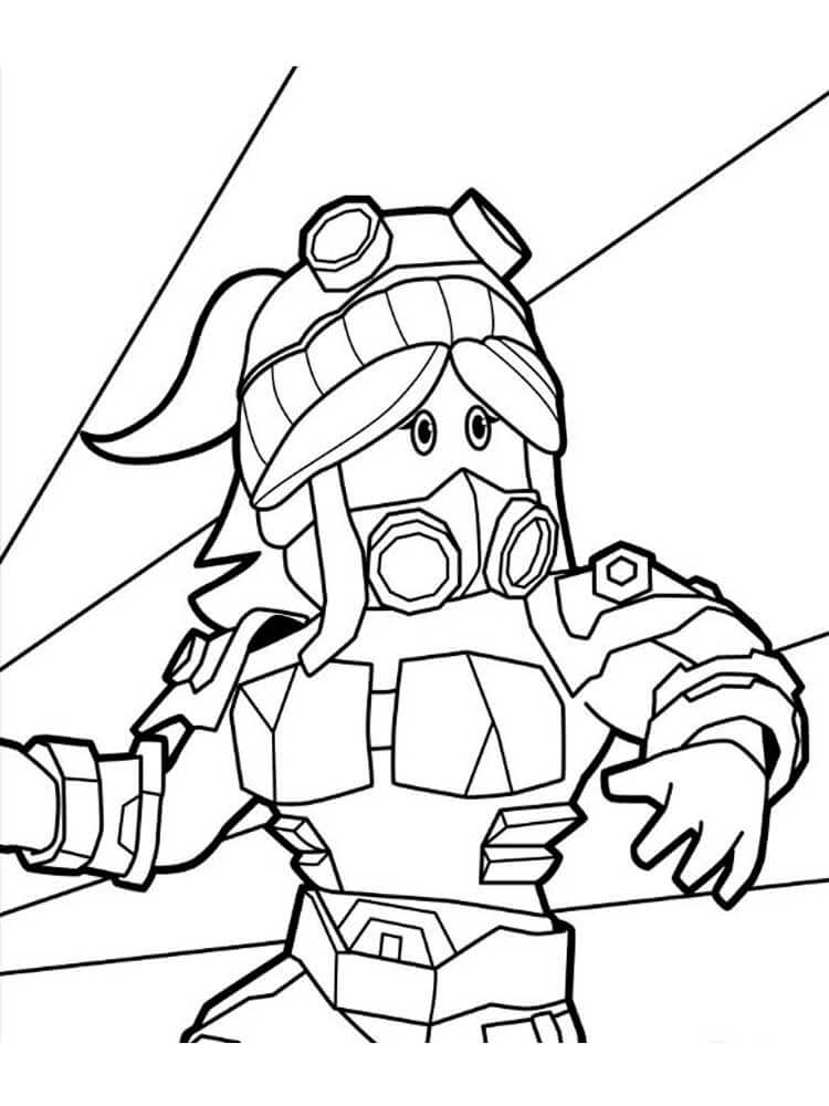 dibujo mujer applecake con armadura de guerrera en roblox para colorear