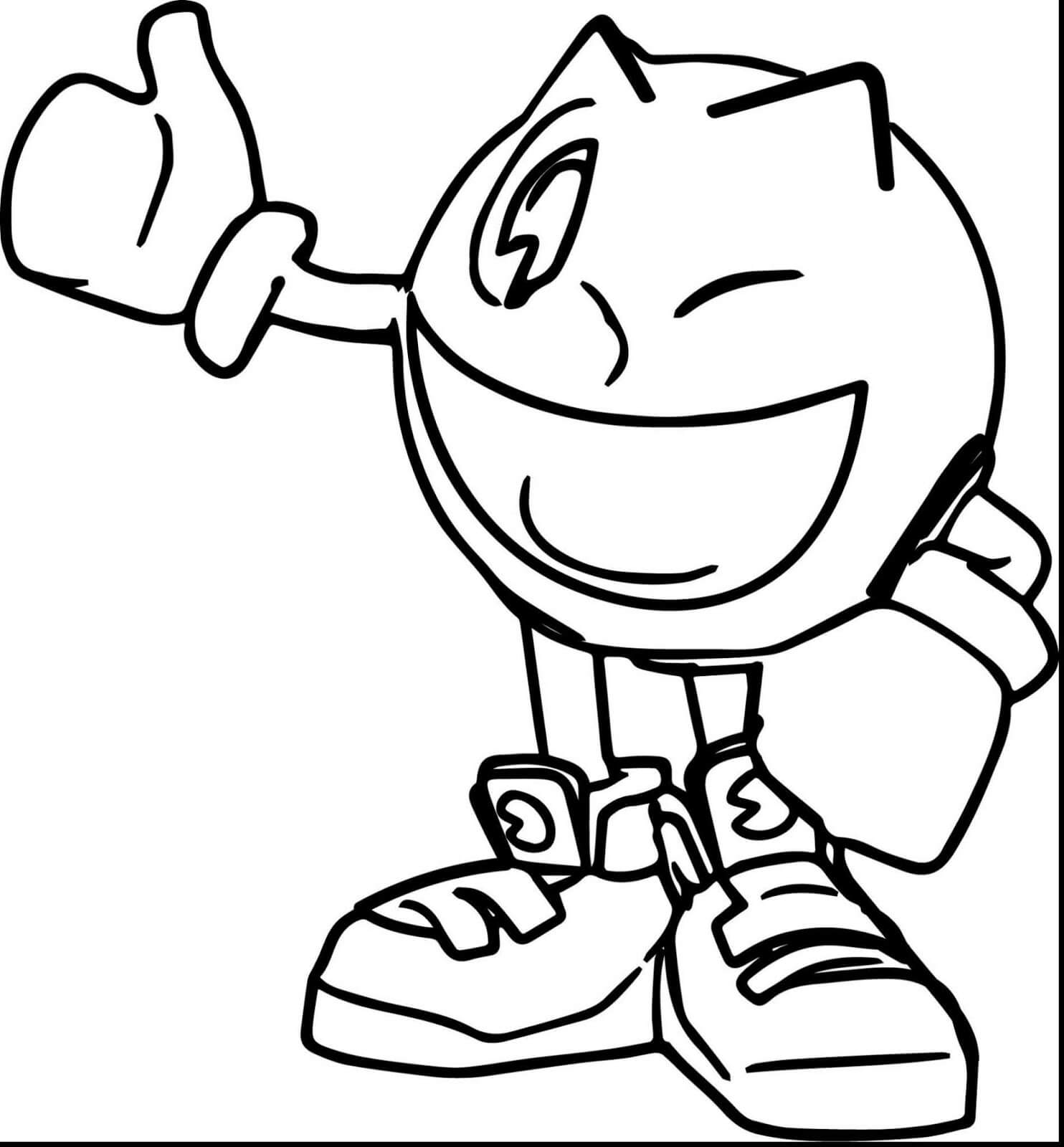 dibujo pacman divertido colorear