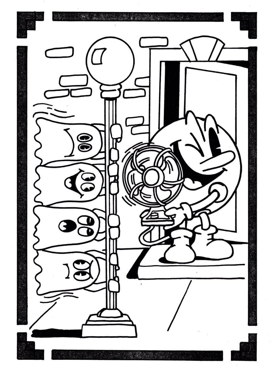 dibujo pacman para colorear y imprimir pdf