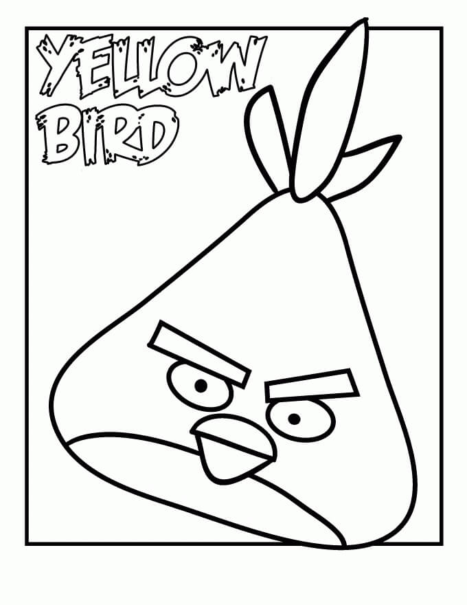 dibujo pajaro amarillo basico para imprimir y colorear