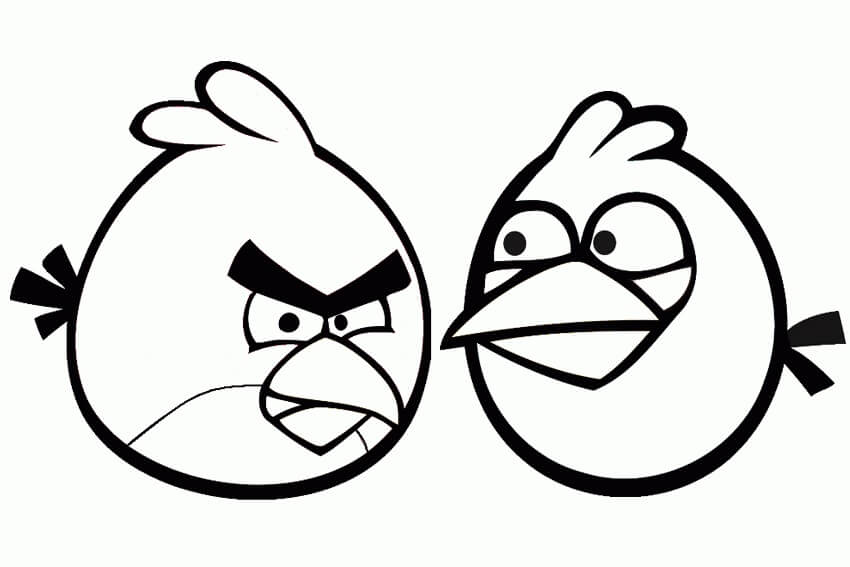 dibujo pajaros rojos y amigos en angry birds para imprimir y colorear
