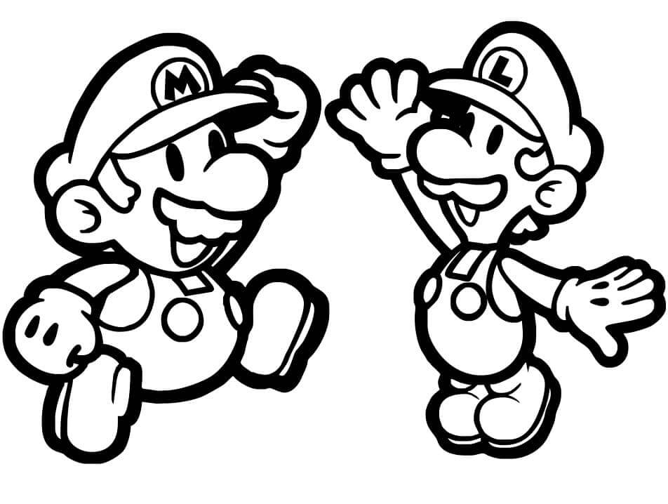 dibujo pdf mario luigi imprimir y colorear