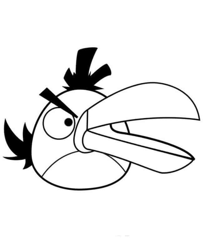 dibujo pdf pajaro negro de angry birds para imprimir y colorear