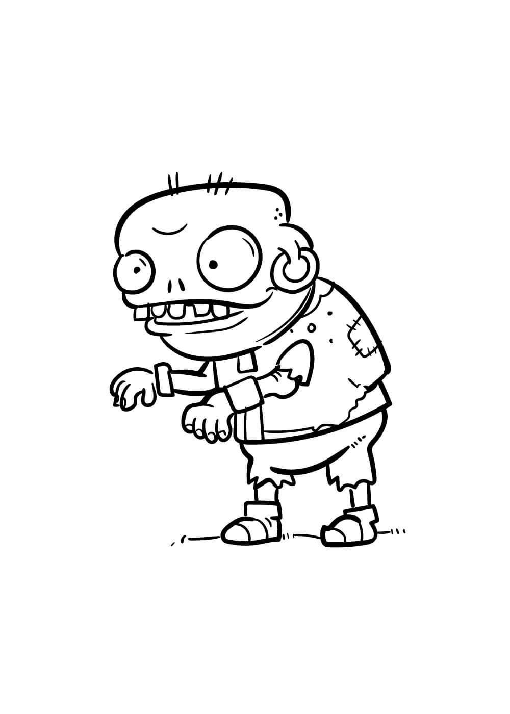 dibujo pdf pirata zombi en plants vs zombies colorear