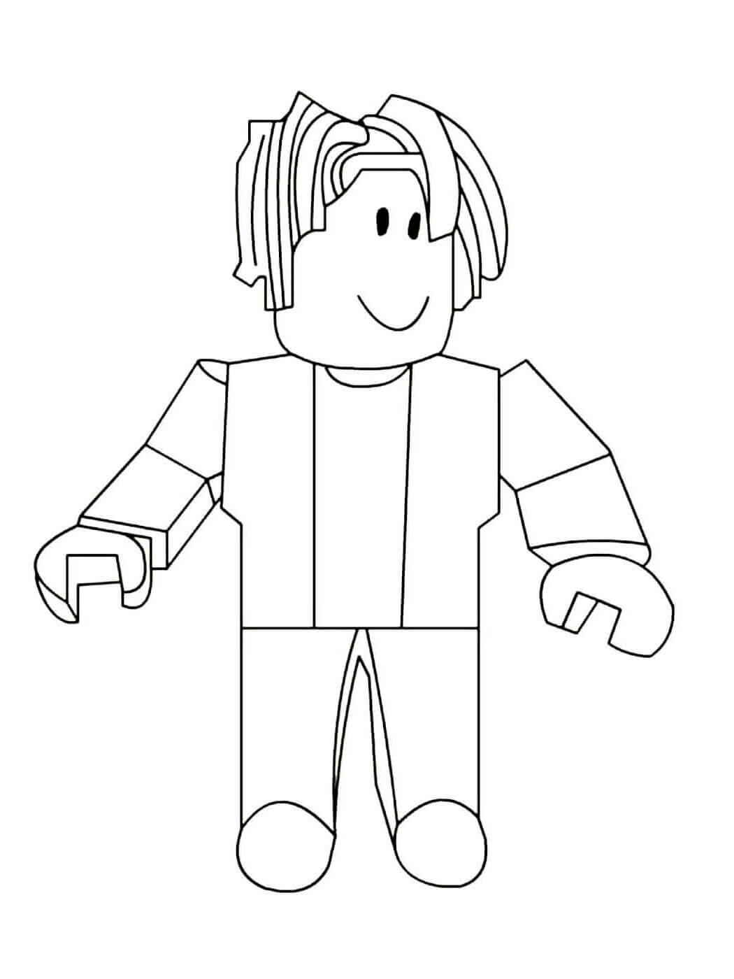 dibujo personaje basico roblox para colorear