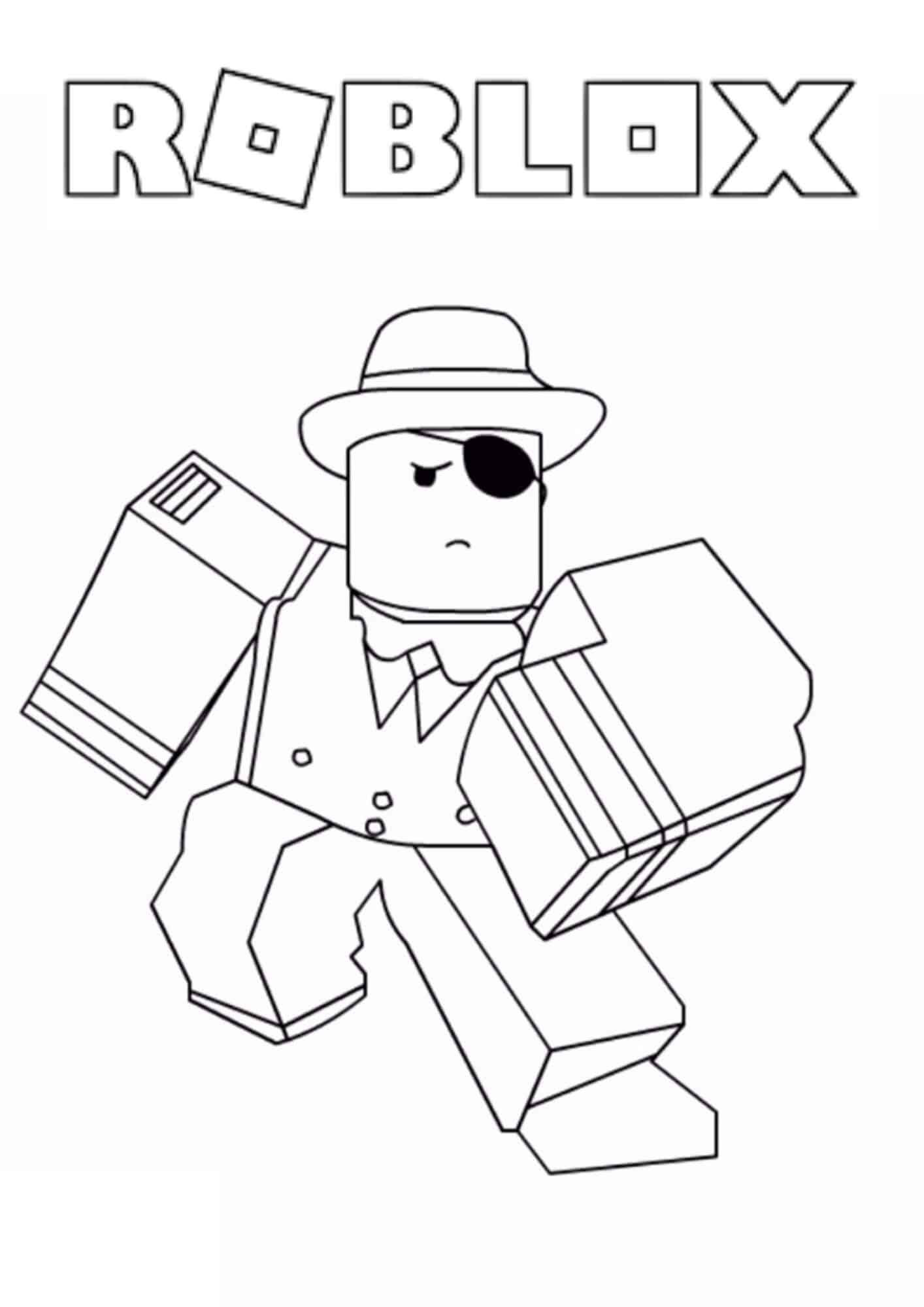 dibujo personaje divertido roblox para colorear