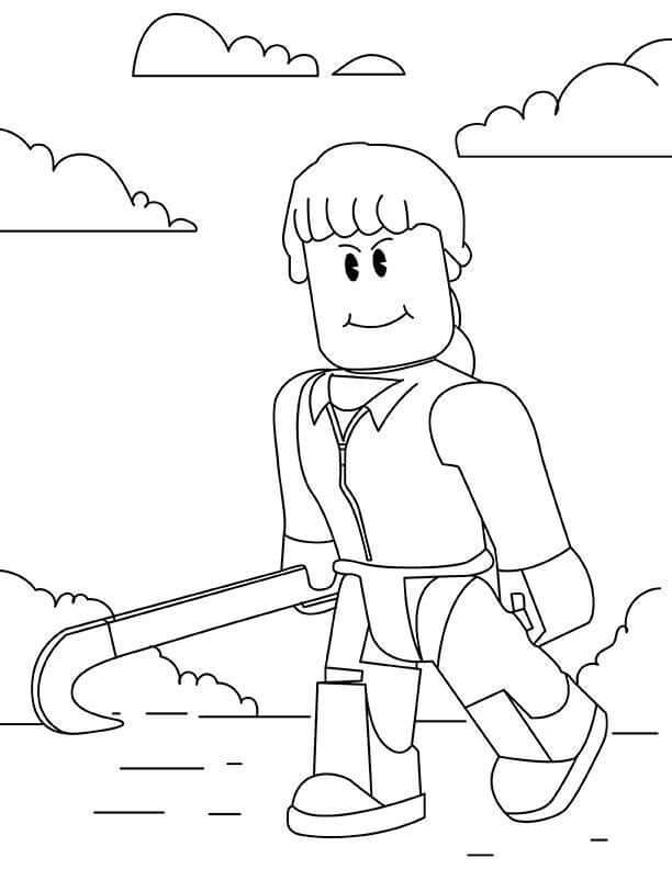dibujo personaje roblox caminando para colorear