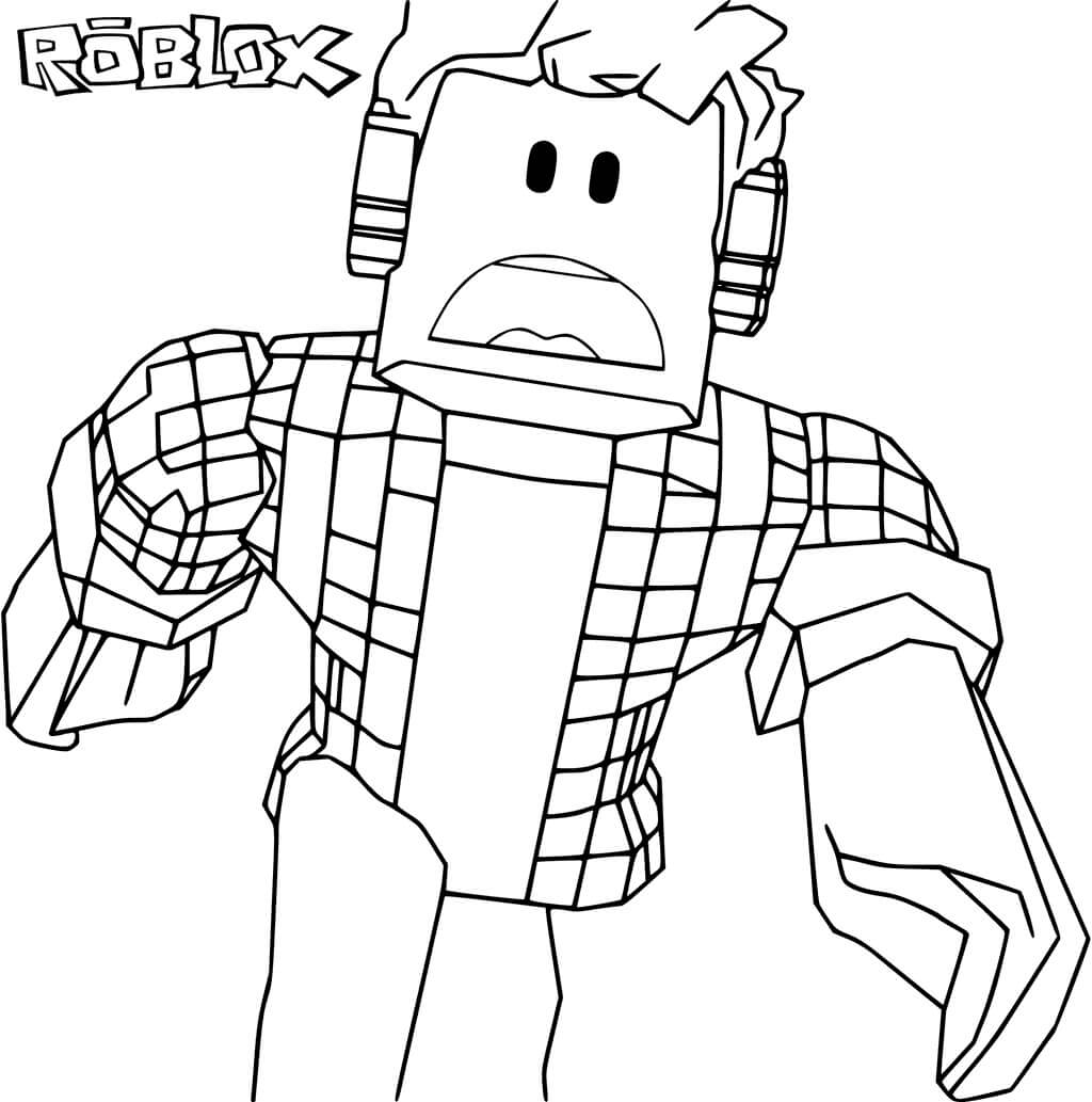 dibujo personaje roblox corriendo para colorear