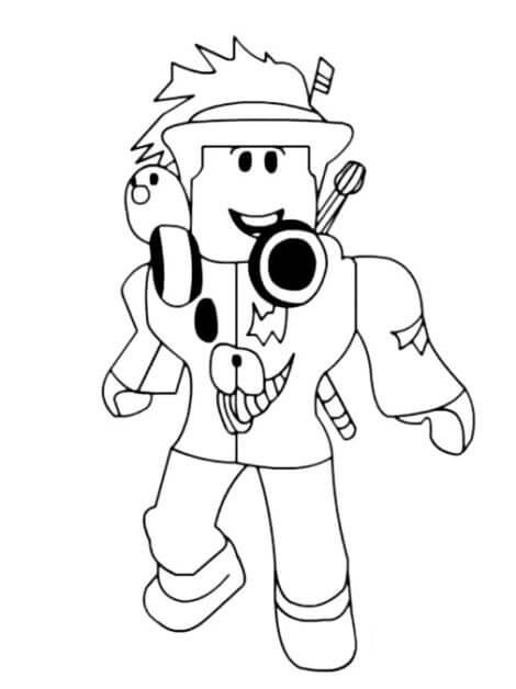 dibujo personaje simple roblox para colorear