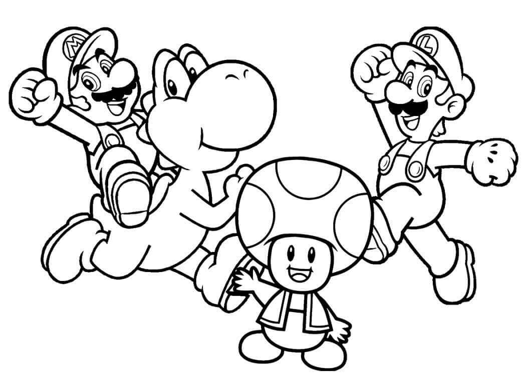 dibujo personajes mario imprimir y colorear
