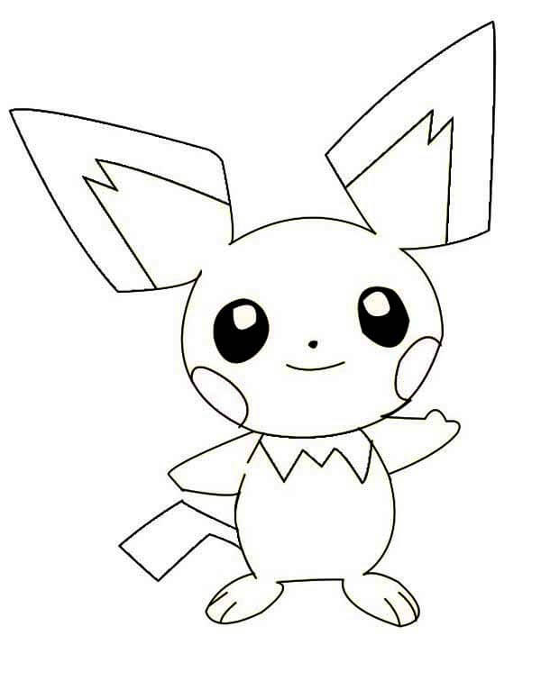 dibujo pichu basico para colorear