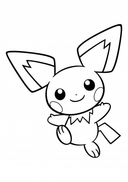dibujo pichu caminando para colorear