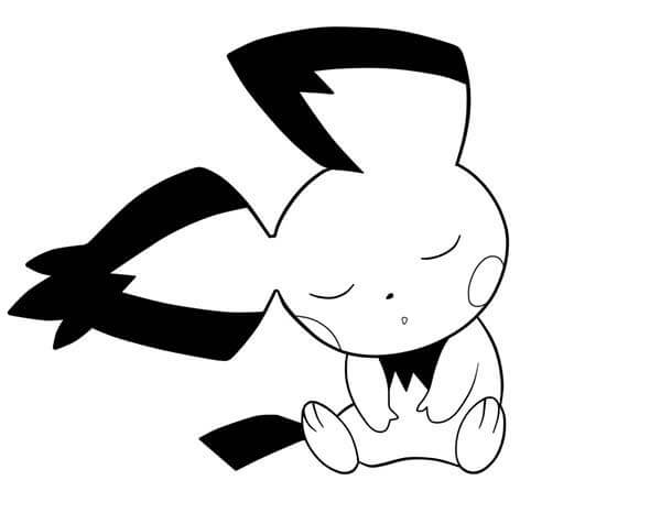 dibujo pichu durmiendo para colorear