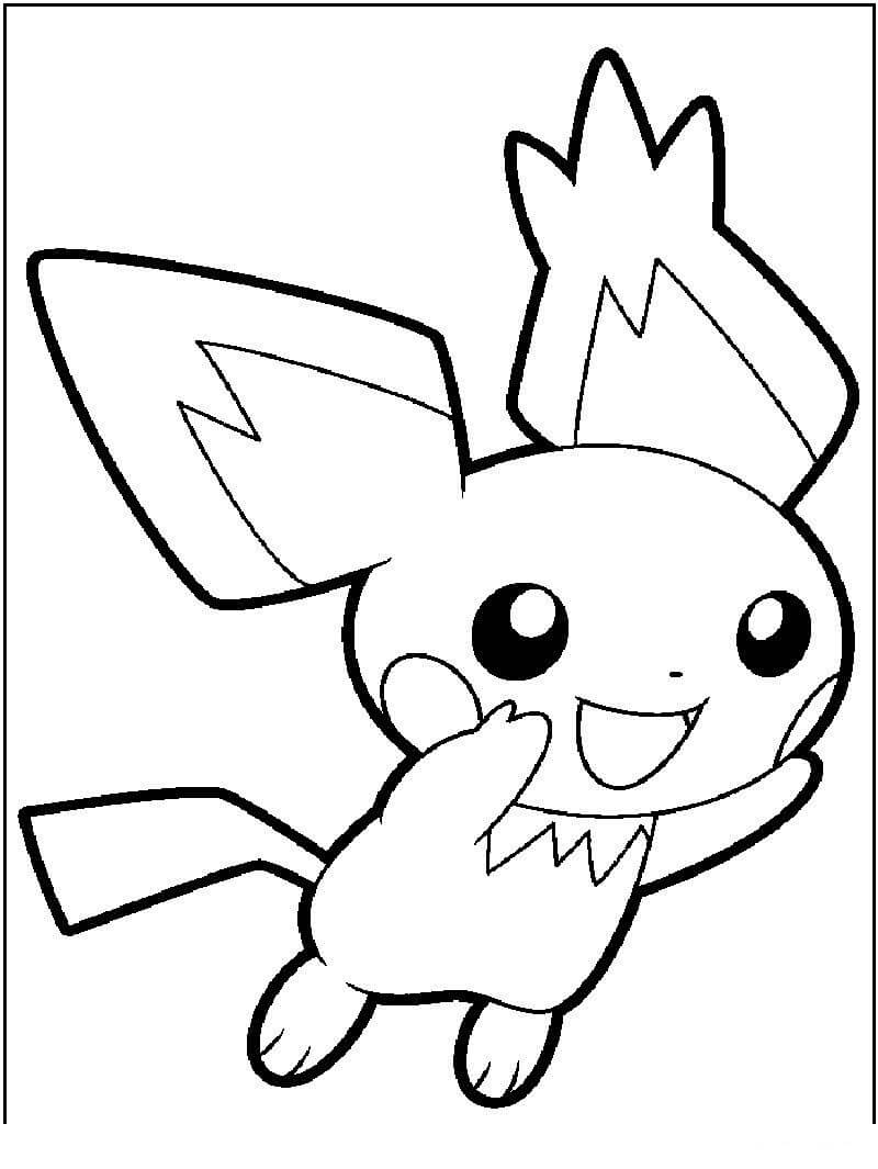 dibujo pichu gracioso para colorear