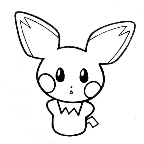 dibujo pichu imprimible para colorear