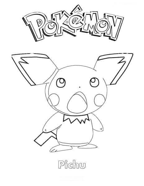 dibujo pichu normal para colorear