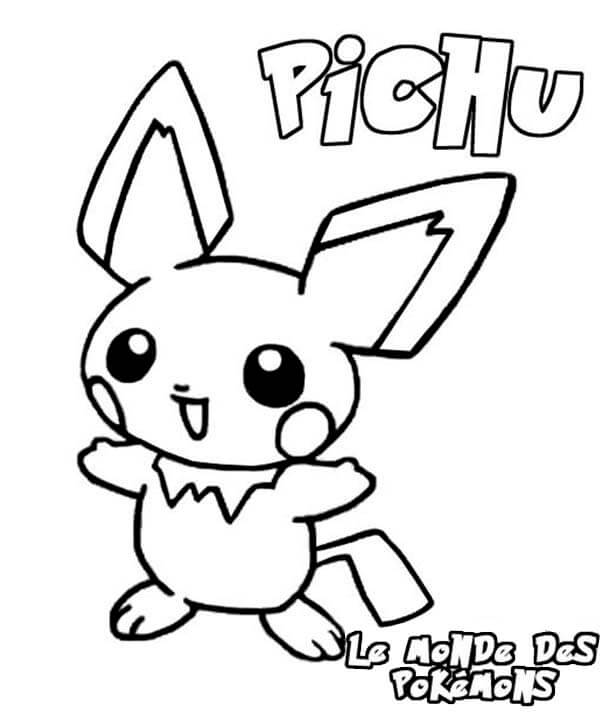 dibujo pichu simple para colorear
