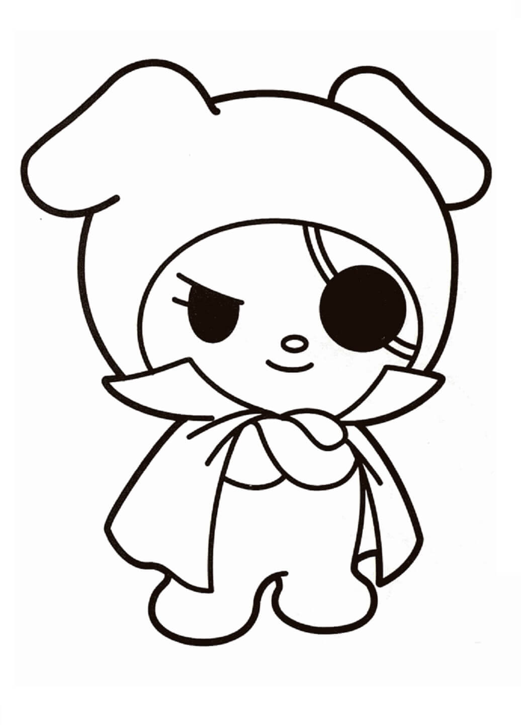 dibujo pirata kuromi para colorear