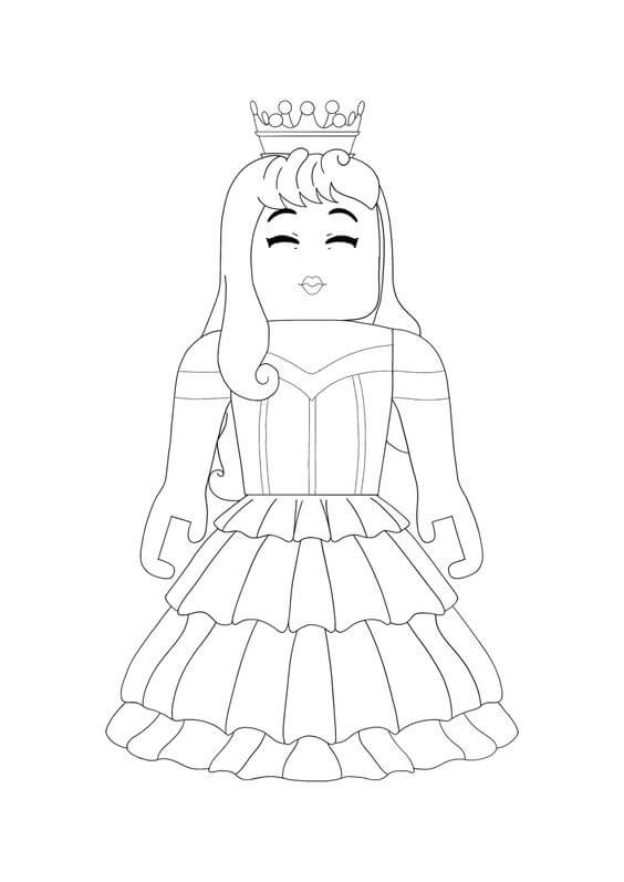 dibujo princesa roblox para colorear