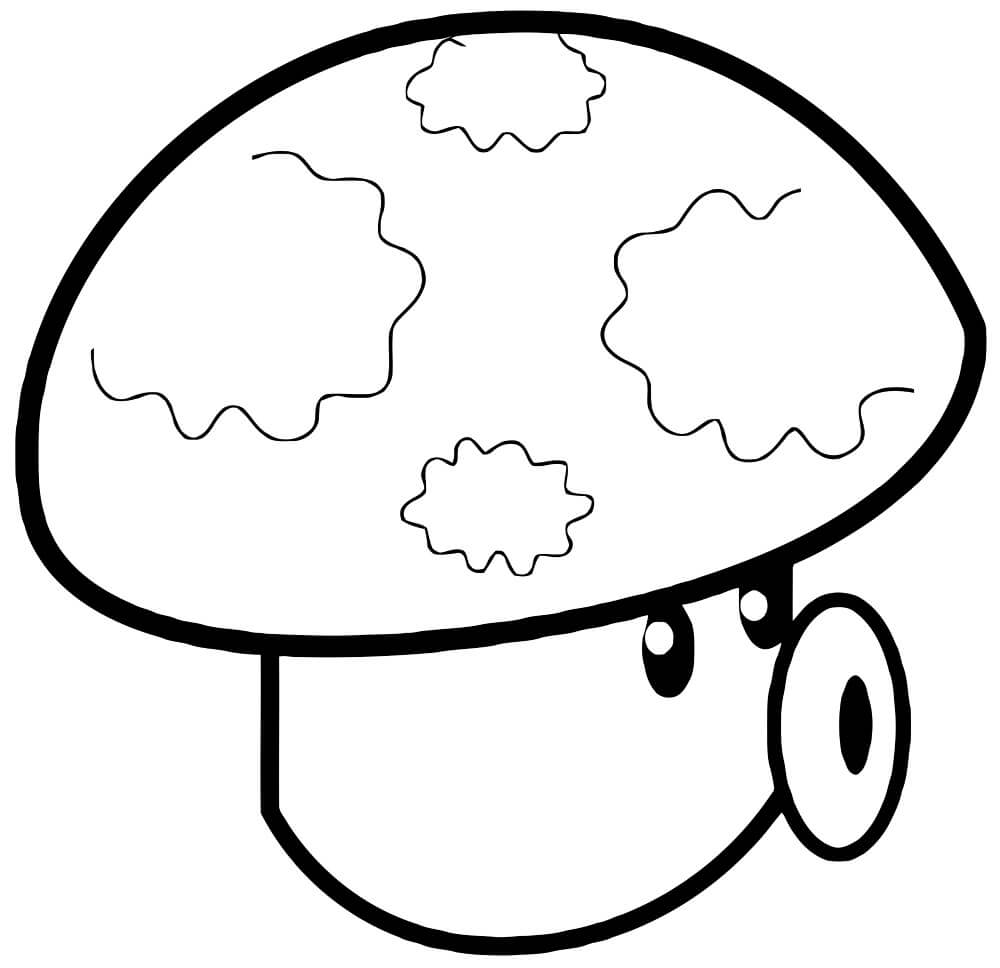 dibujo puff hongo en plants vs zombies colorear