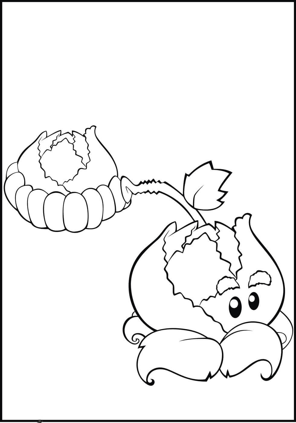 dibujo pult de repollo en plants vs zombies colorear