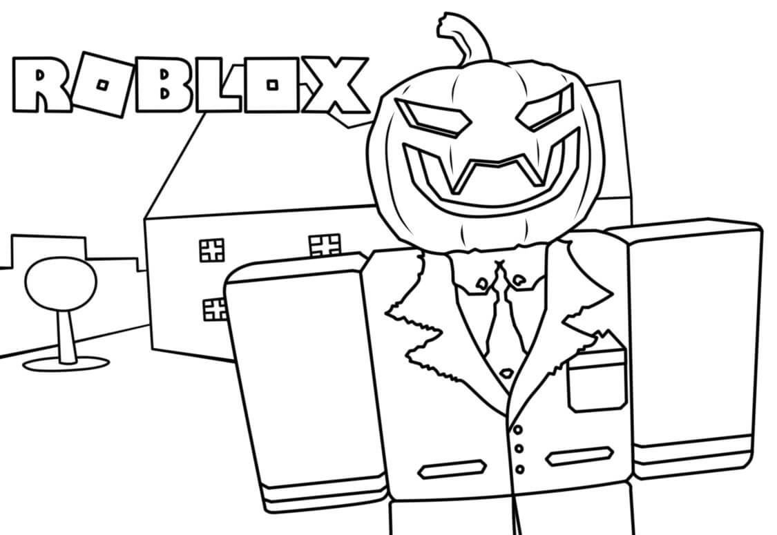 dibujo roblox de halloween para colorear