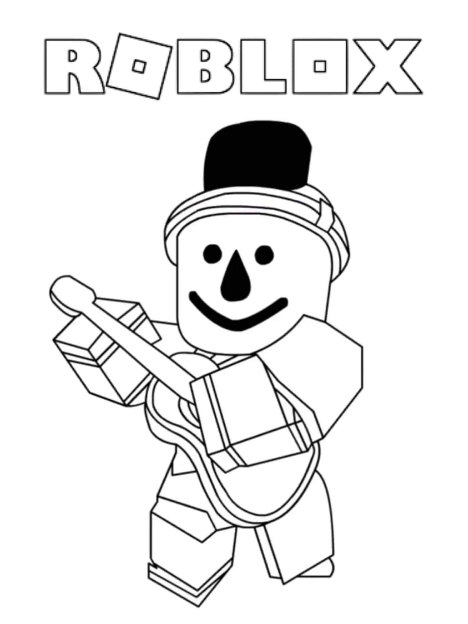 dibujo roblox tocando la guitarra para colorear