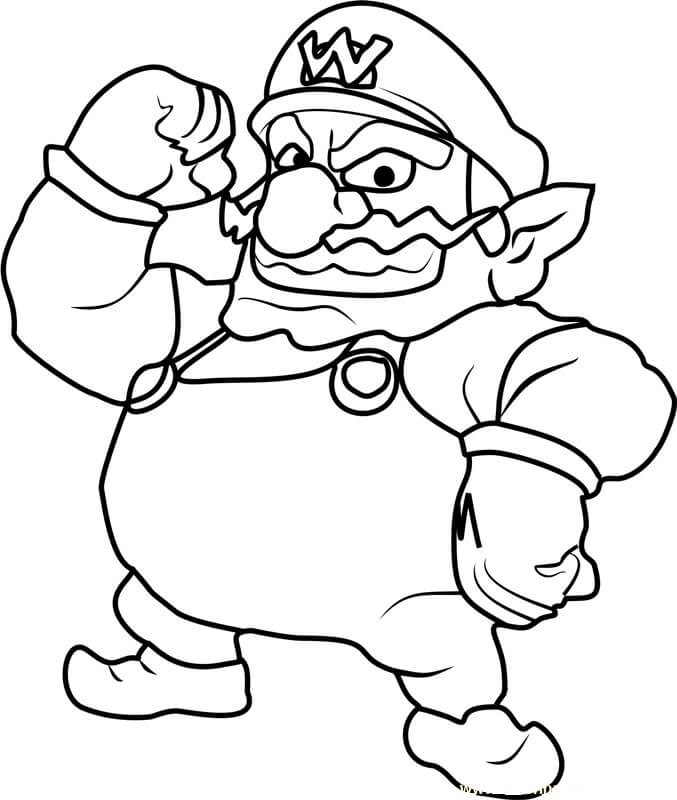 dibujo simples wario para colorear