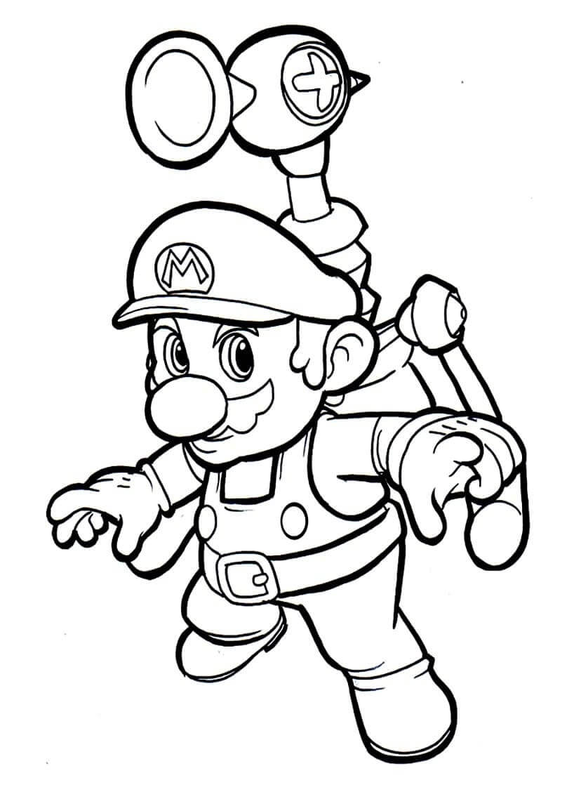 dibujo super mario imprimir y colorear