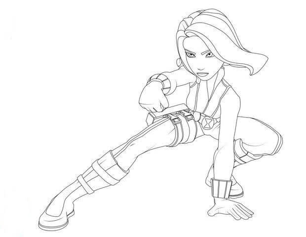 dibujo superheroe viuda negra para imprimir y colorear 