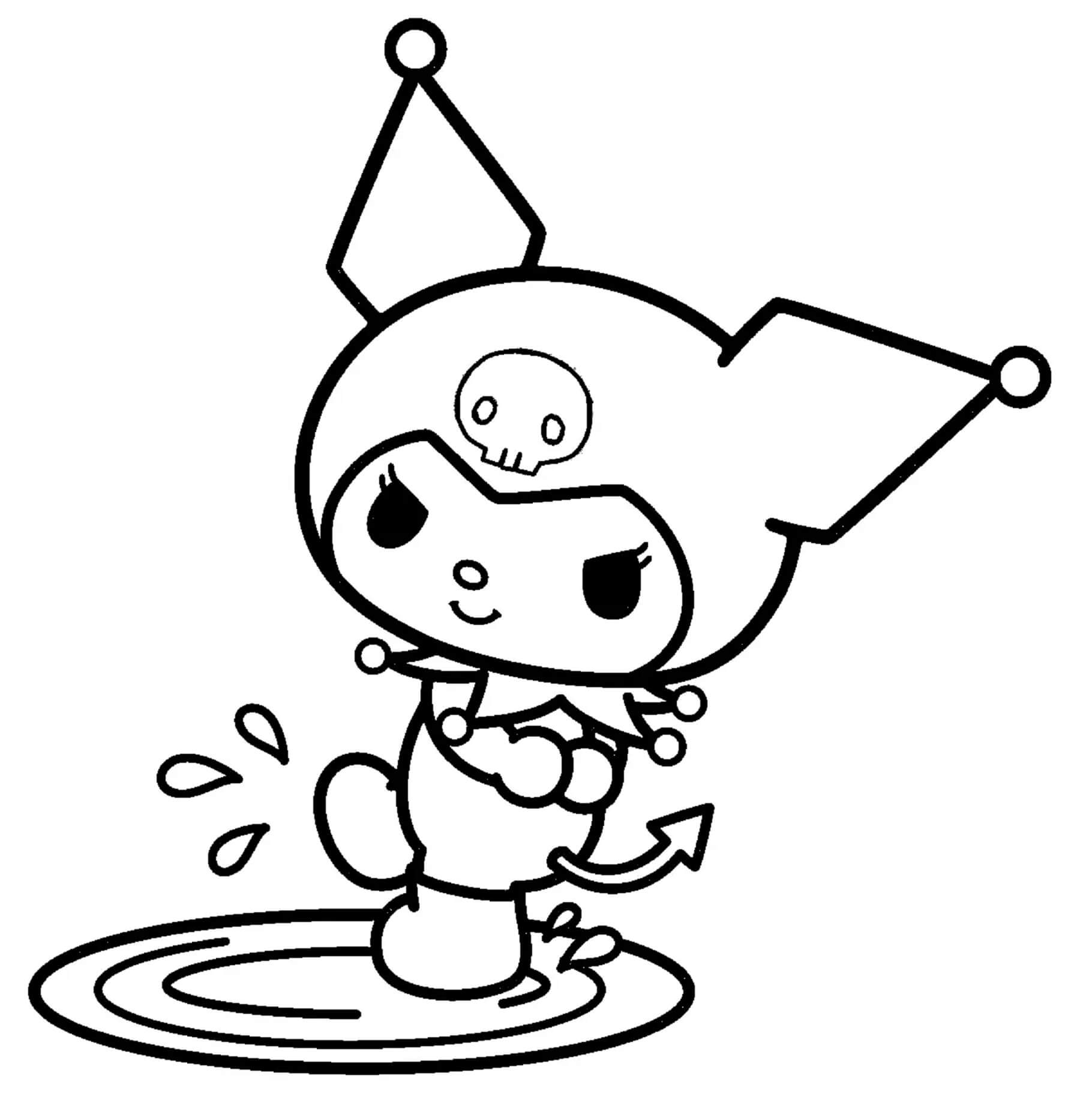dibujo traviesa kuromi para colorear