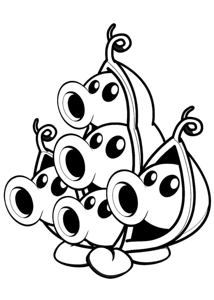 dibujo vaina de guisantes en plants vs zombies colorear