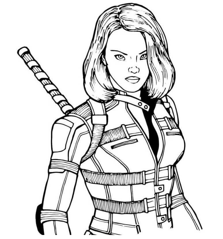 dibujo viuda negra enojada para imprimir y colorear 