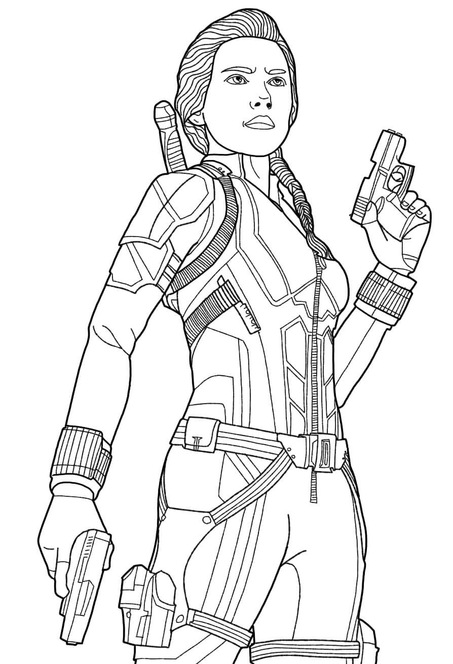 dibujo viuda negra genial para imprimir y colorear 