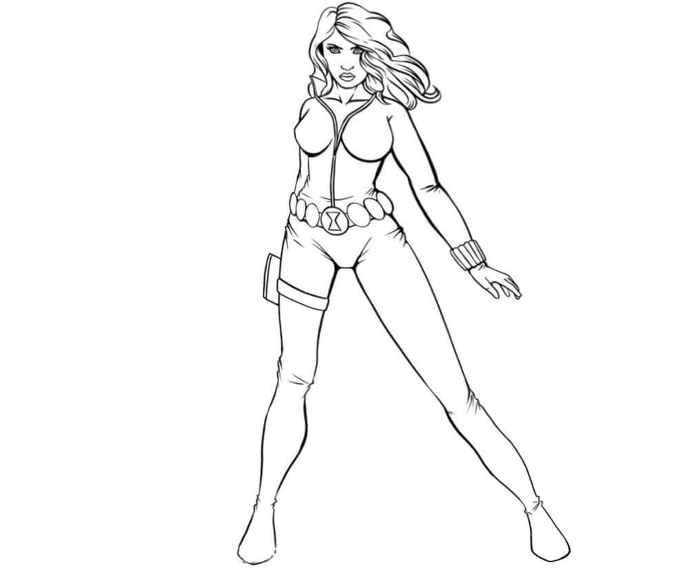 dibujo viuda negra tan caliente para imprimir y colorear 