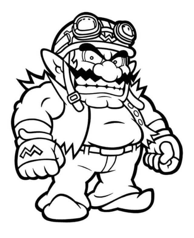 dibujo wario basico para colorear
