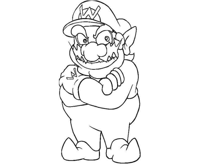 dibujo wario de pie para colorear