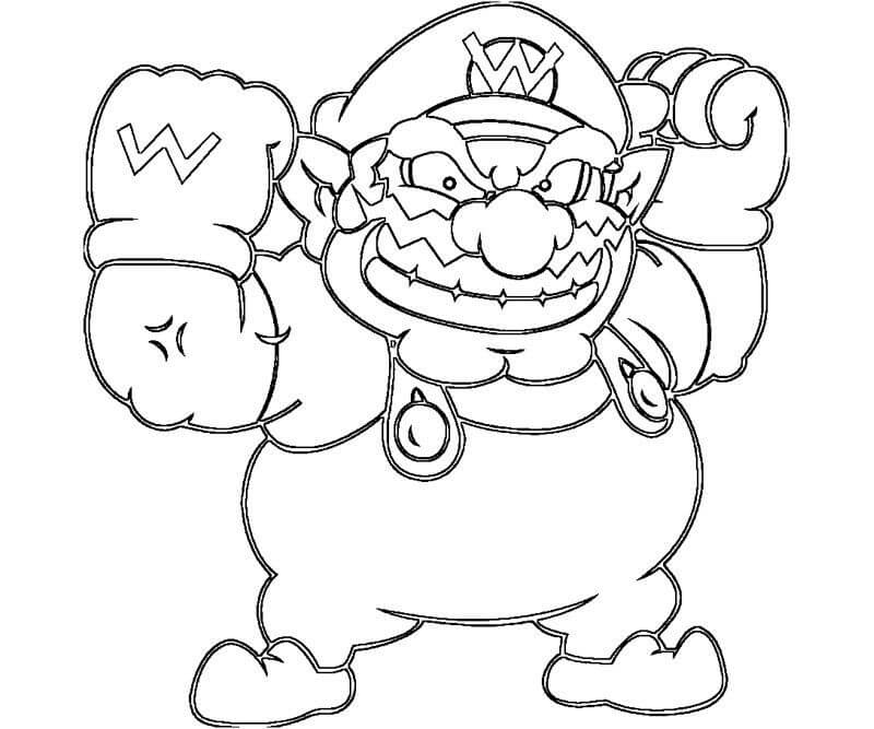 dibujo wario enojado para colorear