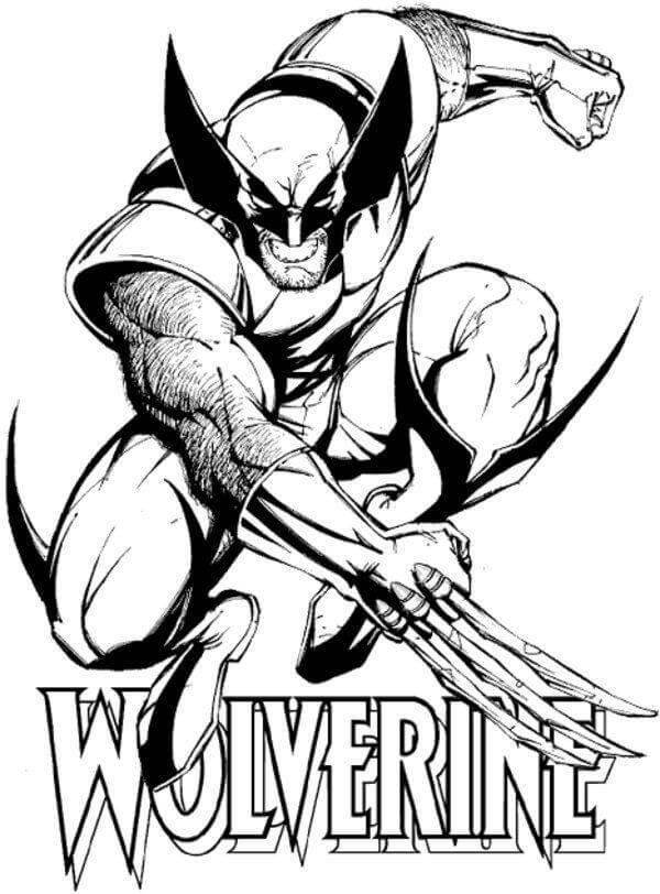 dibujo wolverine de x men para imprimir y colorear 