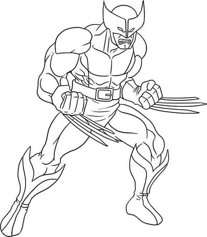 dibujo wolverine enojado para imprimir y colorear 