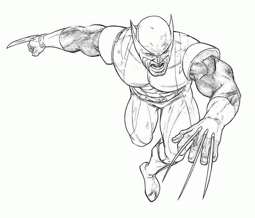 dibujo wolverine esta muy enojado para imprimir y colorear 