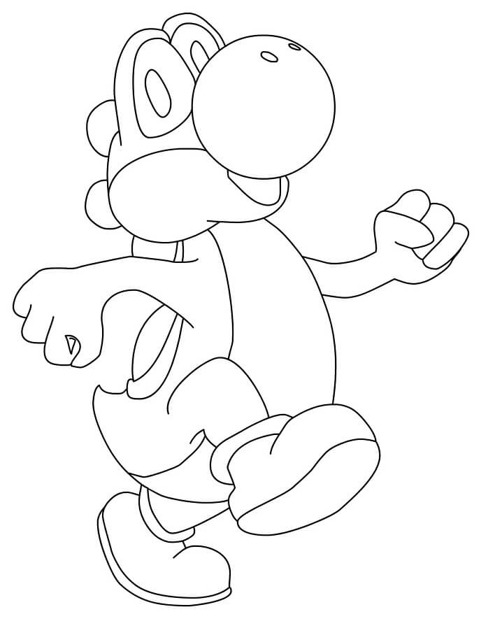dibujo yoshi feliz imprimir y colorear