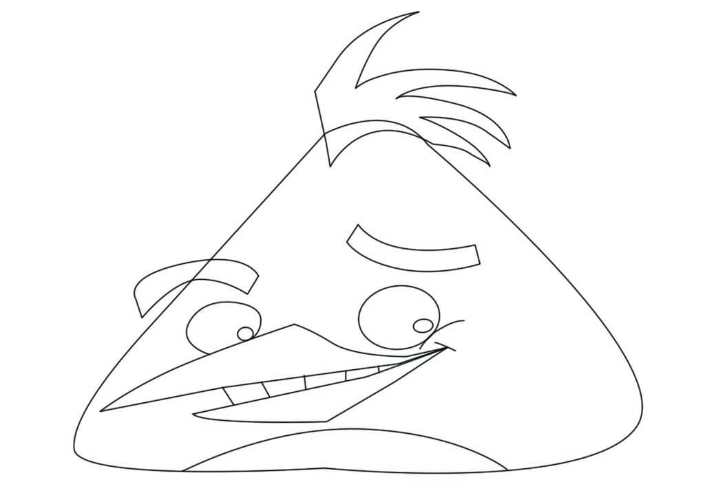 divertido pajaro amarillo de angry birds para imprimir y colorear