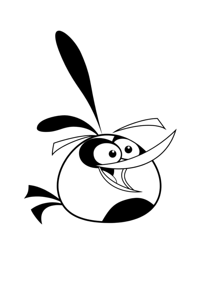 divertido pajaro naranja de angry birds para imprimir y colorear