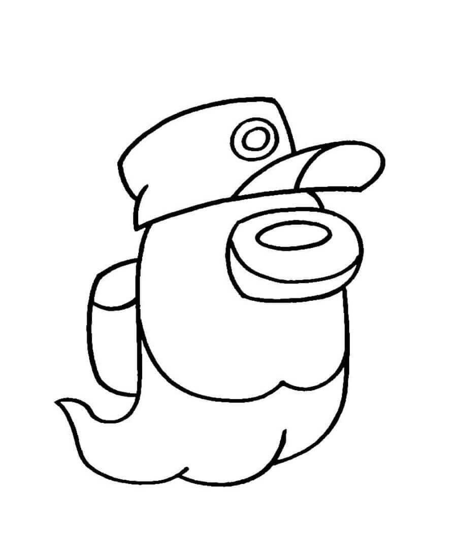 Dibujo de Among Us Fantasma para Colorear y Imprimir